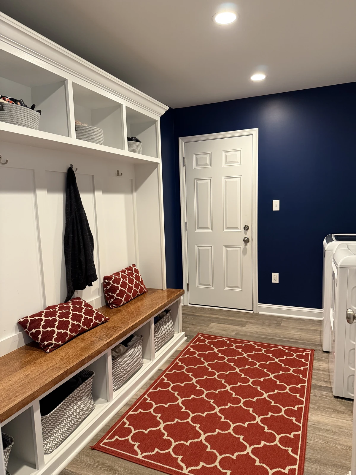 The Connected Kitchen mudroom cubbies