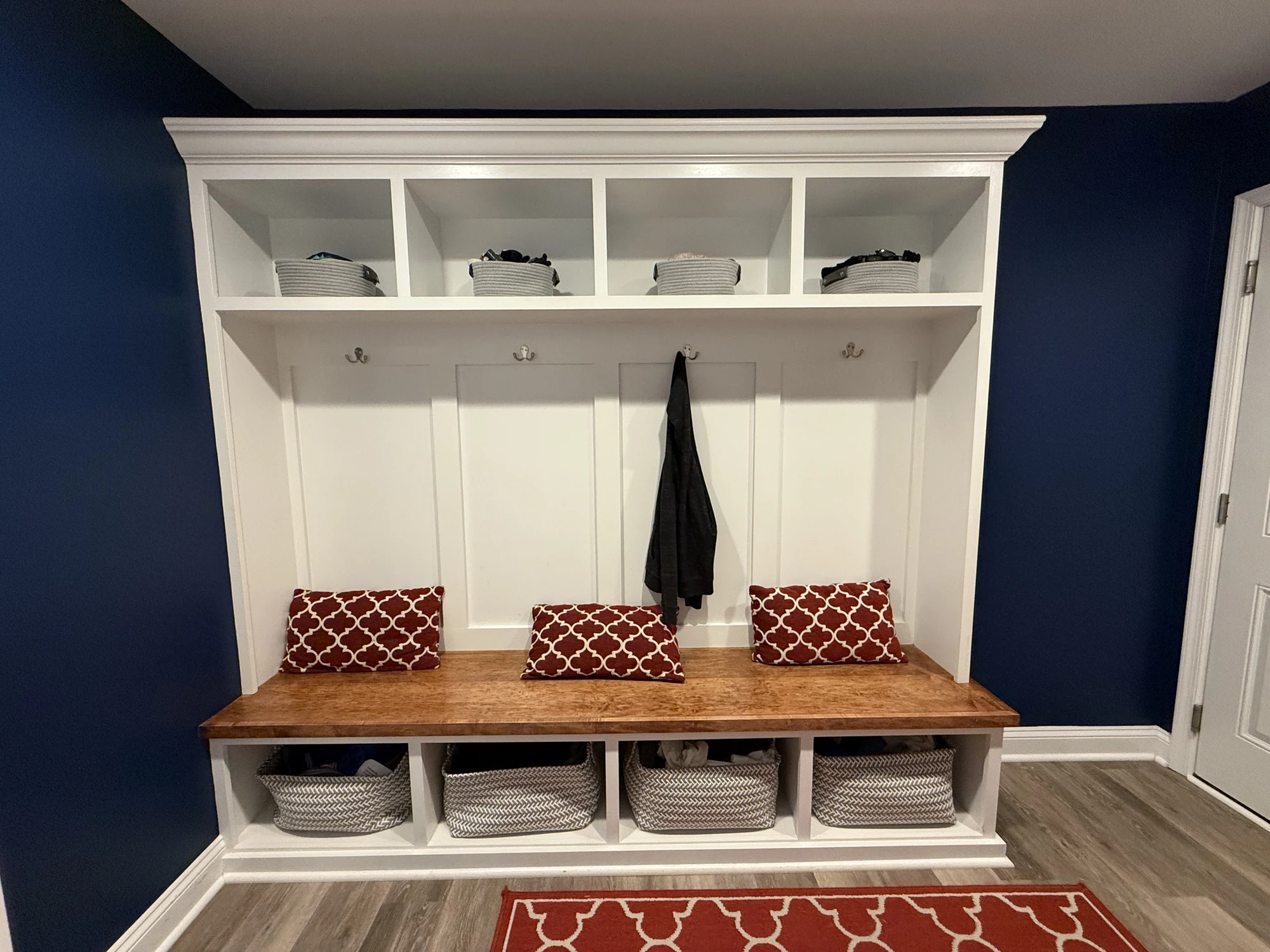 The Connected Kitchen cubby bench