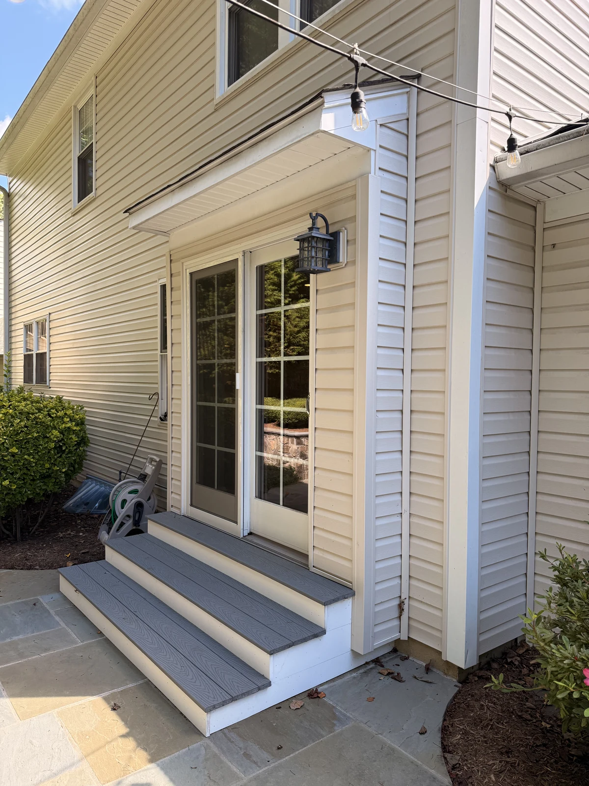 The Connected Kitchen rear door and steps
