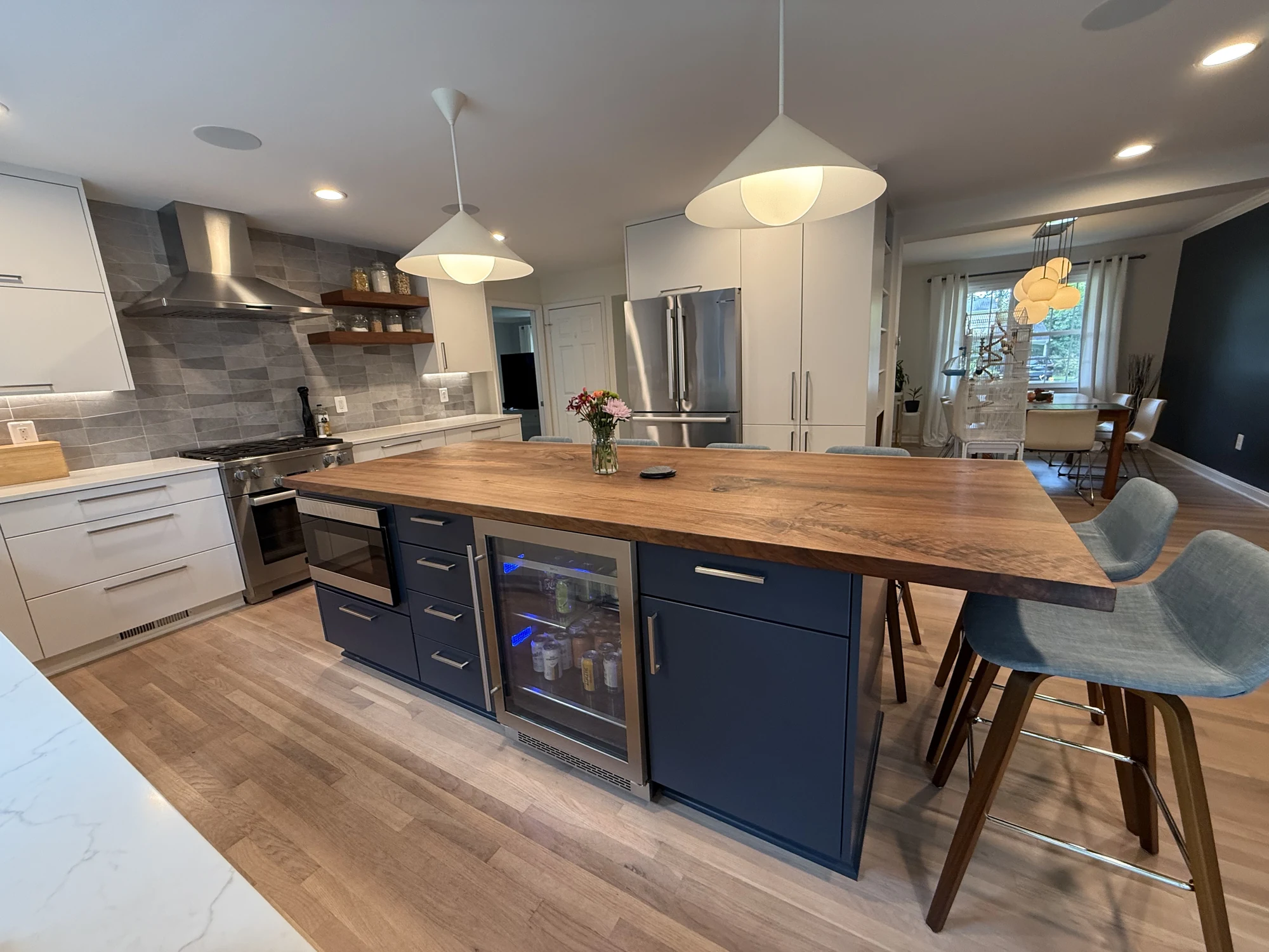 The Kitchen Addition walnut island