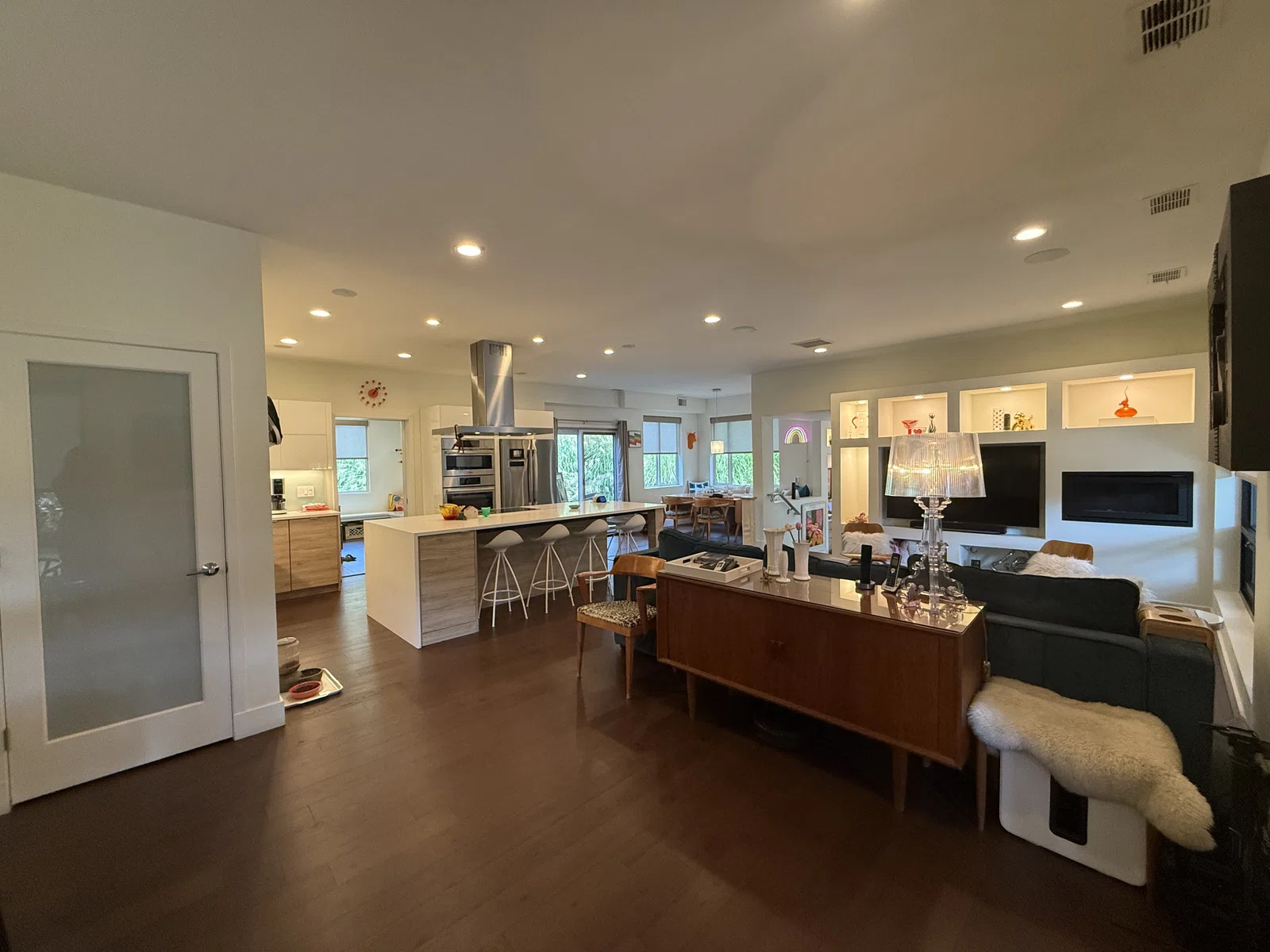 The Modern Transformation kitchen and living area