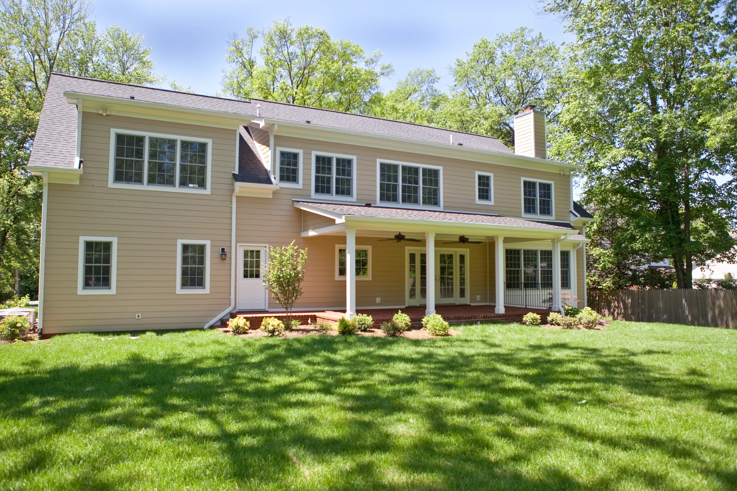 A New Northern Virginia Home rear exterior and covered porch