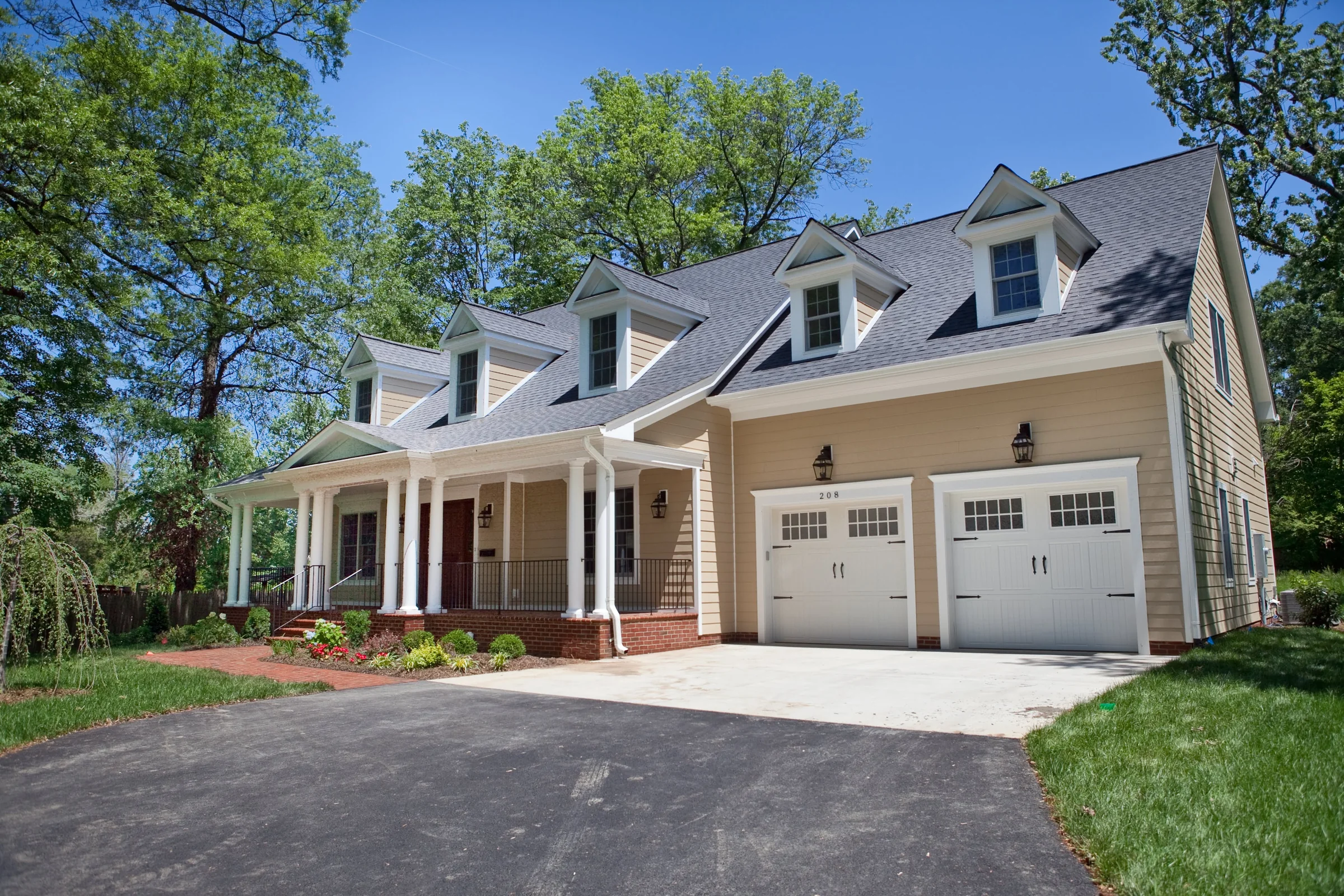 A New Northern Virginia Home garage and front elevation