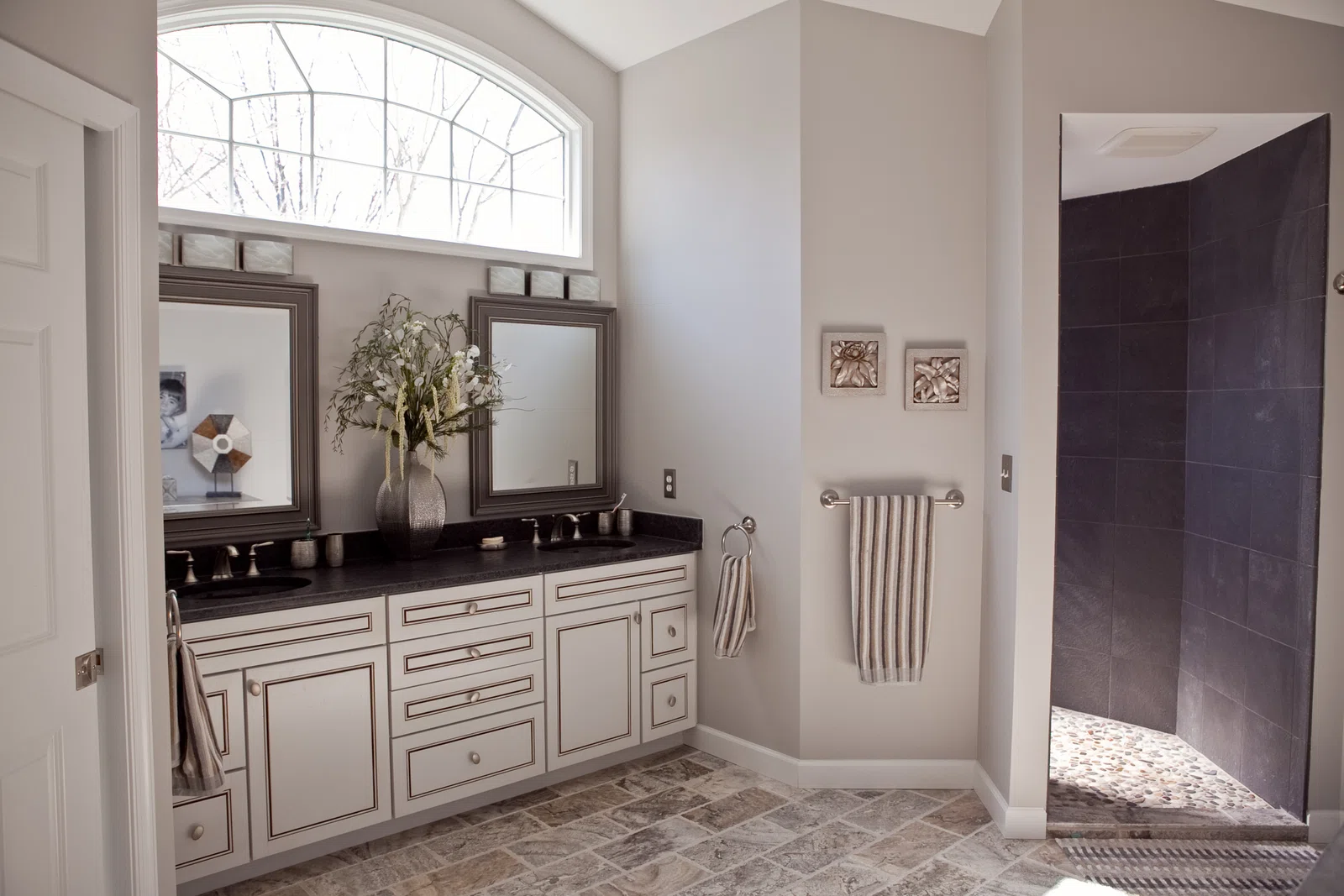 The Primary Suite Addition bathroom and shower